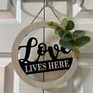 Rustic “Love Lives Here” Wall Decor